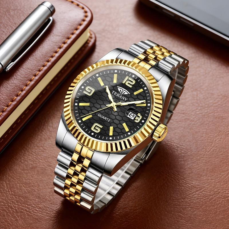Men's Watch Calendar Luminous Steel Belt Trend Quartz Watch