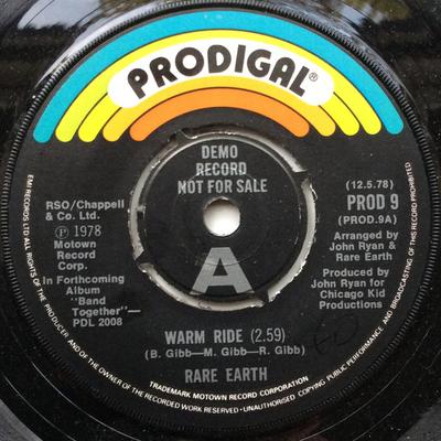 7inch Record RARE EARTH - Warm Ride PROD9 Prodigal 1978 UK Rock Used