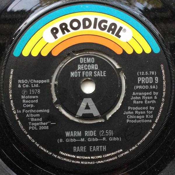 

7inch Record RARE EARTH - Warm Ride PROD9 Prodigal 1978 UK Rock Used