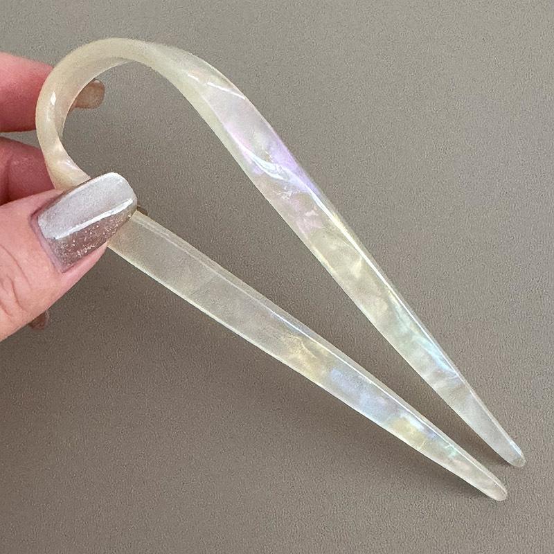 U-Shaped Hair Sticks Acetate Acrylic Hair Fork Hair Clips Fashion Bow Hairpin Geometric Headwear Women Girls Hair Accessories