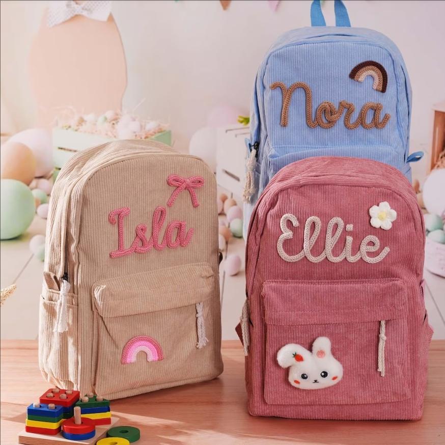 Personalized Large Capacity Backpack Christmas Gift Hand-Made Unique Name Custom Multicolor Rope Yarn Color Rainbow Decoration