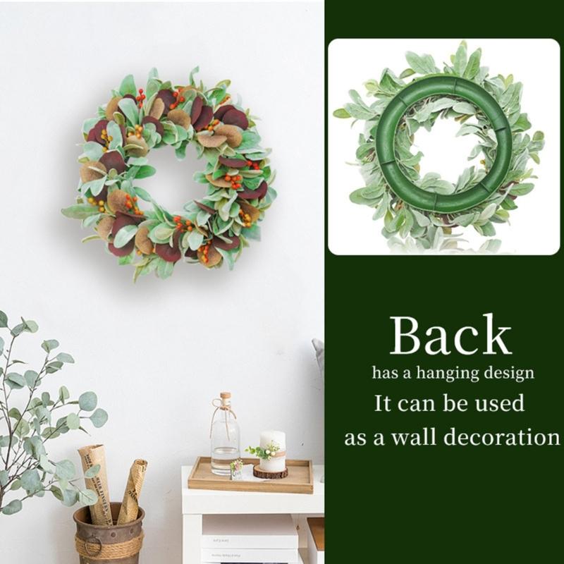 Autumn Wreath Realistic Berries Wreath Fall Decoration For Door Mantels Wall Halloween Thanksgiving Party Centerpieces