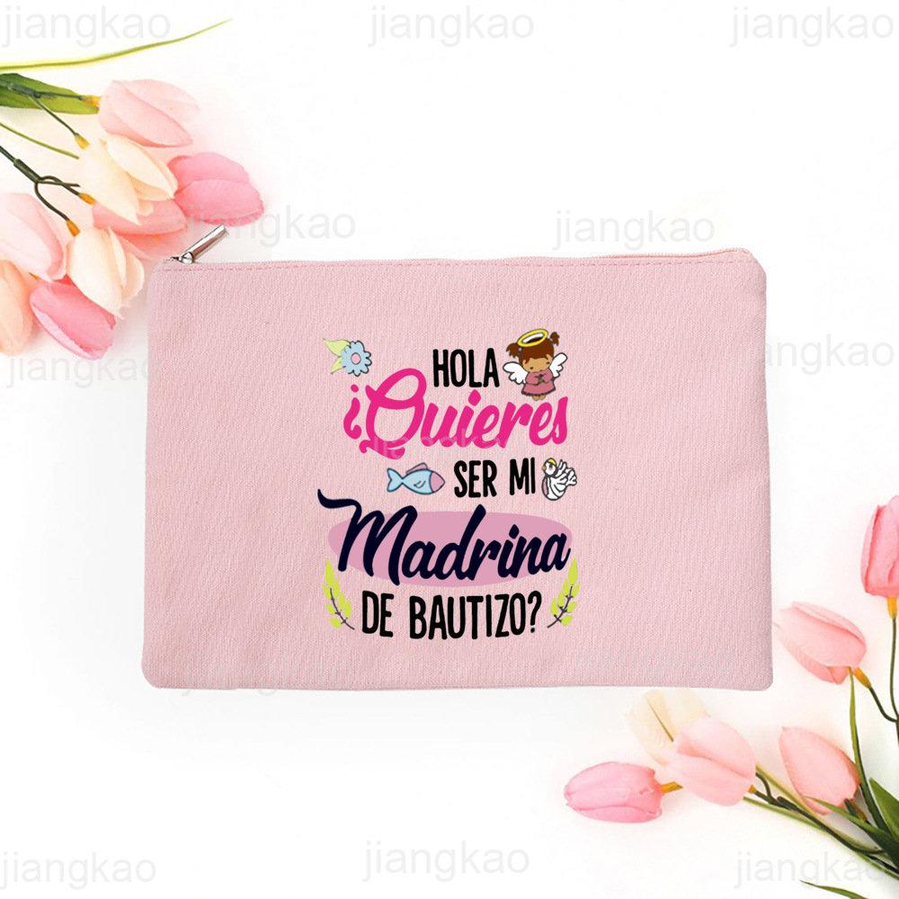 

Best Godmother In World Print Make Up Bag Women Travel Neceser Cosmetic Bag Travel Toiletry Organizer Zipper Pouch Madrina Gifts