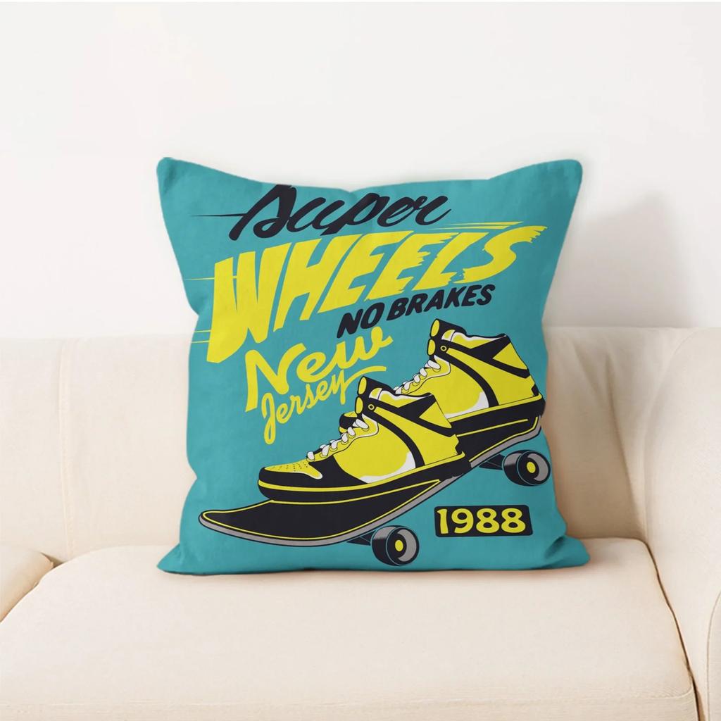 Einfache Heimdekoration Kissen Quadratische Auto Rückenlehne Cartoon Buchstaben Kissen Trendiger Kissenbezug