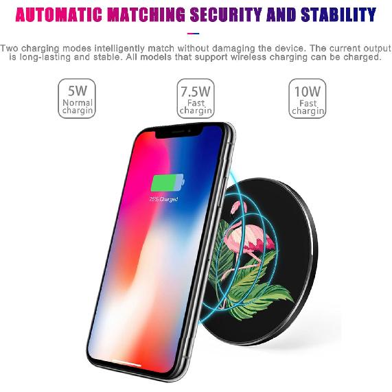 Flamingo Phone Charger,2025 New Wireless Charger,15W Max Fast Wireless Charging Pad,Intelligent Matching Charging Mode Suitable for Mobile Phone