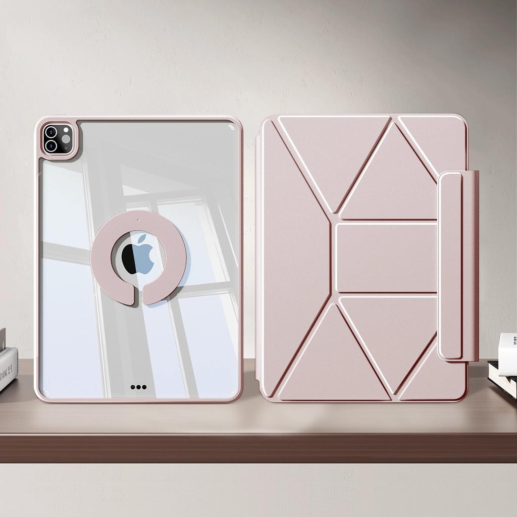 ZOYU for iPad 10/11th Increase Height Bracket Case, Magnetic Transparent Back Shell Cover iPad Pro 11 12.9 Air 4/5th 13 Mini 6/7