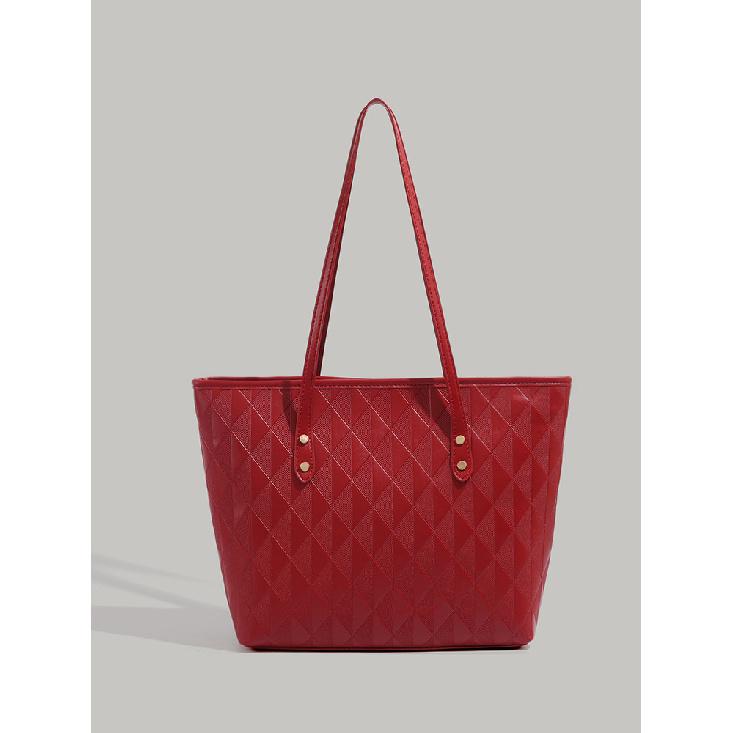

Tote Bag for Women 2024 New Large Capacity Commuter Bag Summer Casual Versatile Shoulder Bag College Student Class Bag вина червоного кольору
