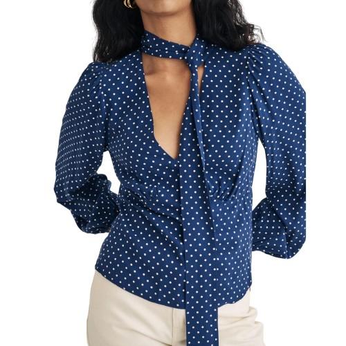 NobodyÂ´s Child Womens/Ladies Karen Polka Dot Side Tie Neck Blouse