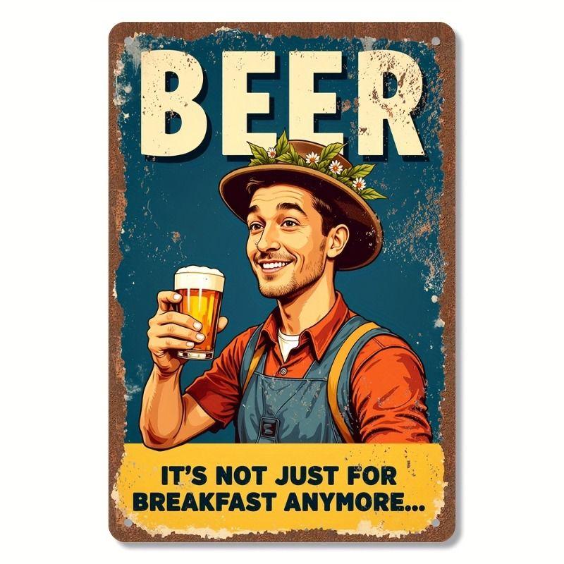 Retro Beer Theme Metal Tin Sign Bar Kitchen Wall Art Decor