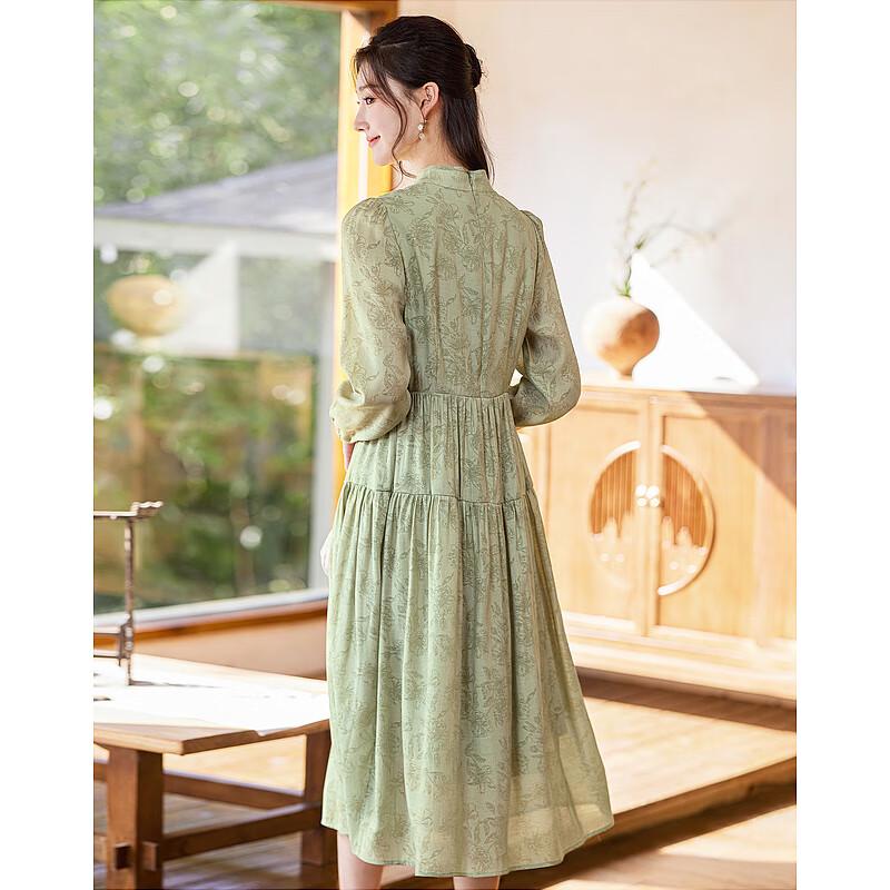 Women's Elegant Long-Sleeve Mid-Length Dress