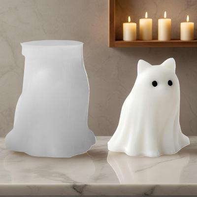 Halloween Animal Ghost Candle Mold, Cat Dog Resin Casting Ghost Silicone Mold For Halloween Aromatherapy Candle Soap Making