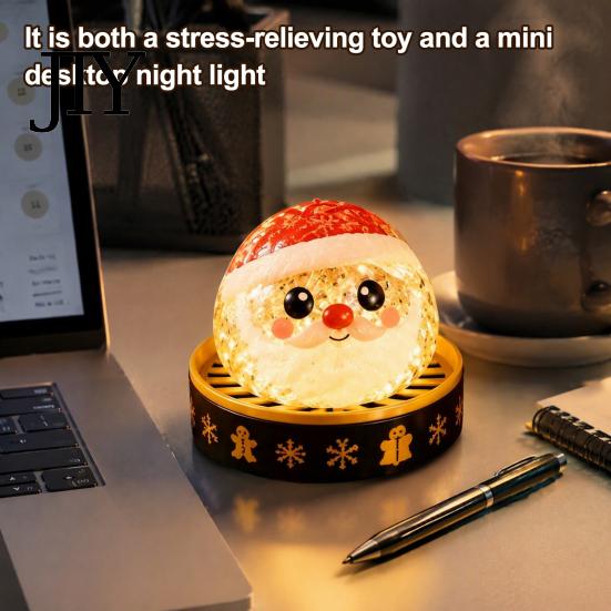 Slow Rebound Dumpling Toys 1/5Pcs Christmas Stress Relief Toy, LED Glowing Squeeze Toy with Steamer, Santa Snowman Reindeer Gingerbread Man