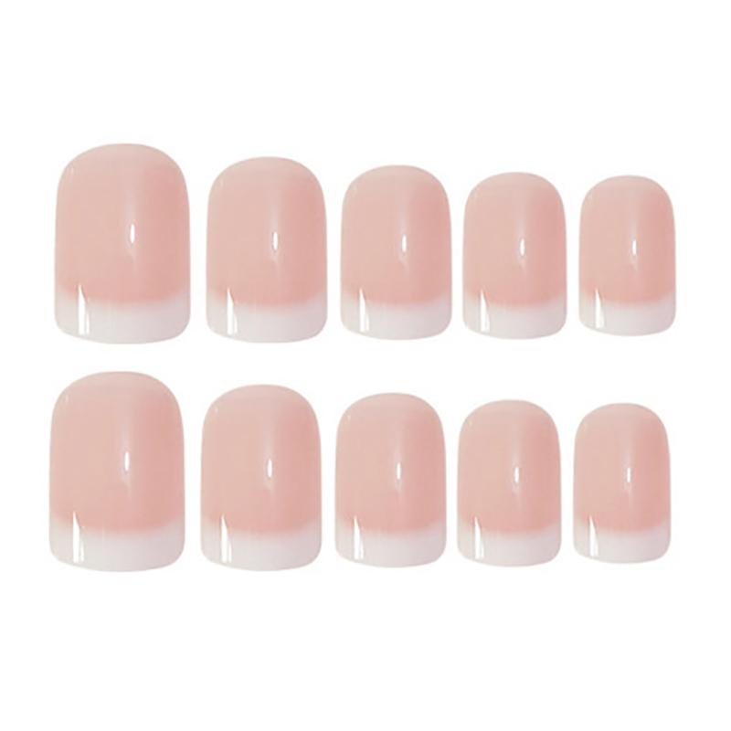 24 ks/sada Bílé francouzské nalepovací umělé nehty Plné krytí Umělé nositelné nehty Tipy pro krásu nehtů Nahé francouzské bílé umělé nehty Art