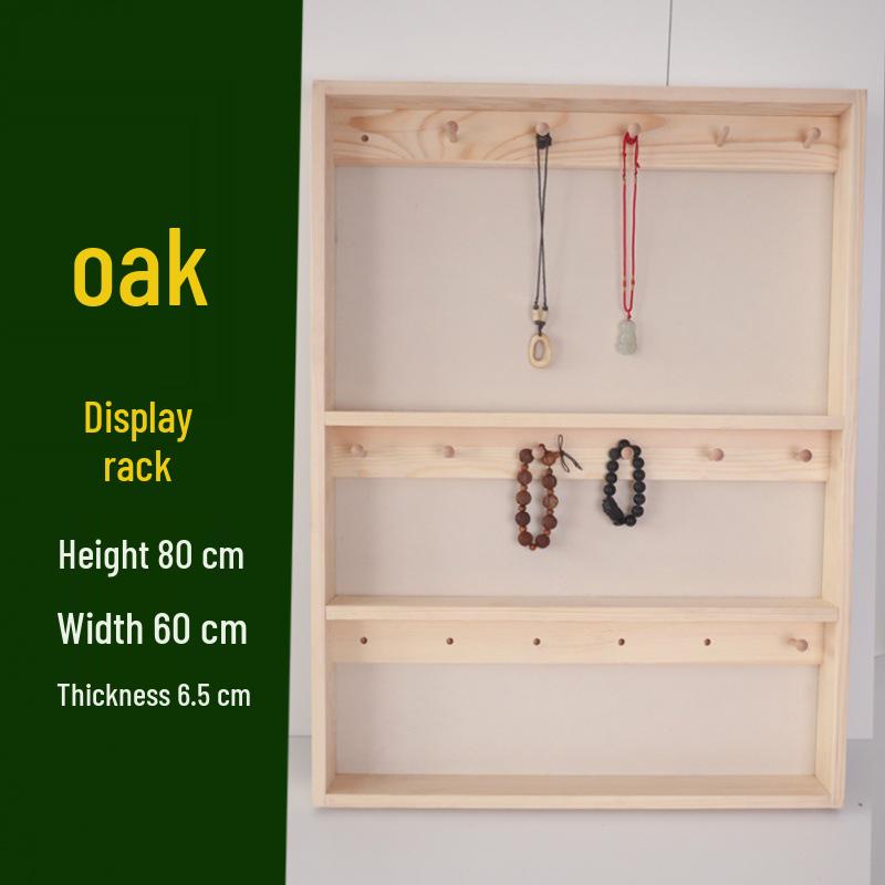 Solid Wood Jade Pendant & Buddhist Beads Wall Hanging Display Rack for Jewelry & Cultural Ornaments Default