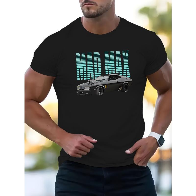 

European Size Men s Regular Fit Polyester & Spandex Blend Crew Neck Casual Tee with Short Sleeves and Knit Fabric – Summer Fashion Printed Design 4XL чорний