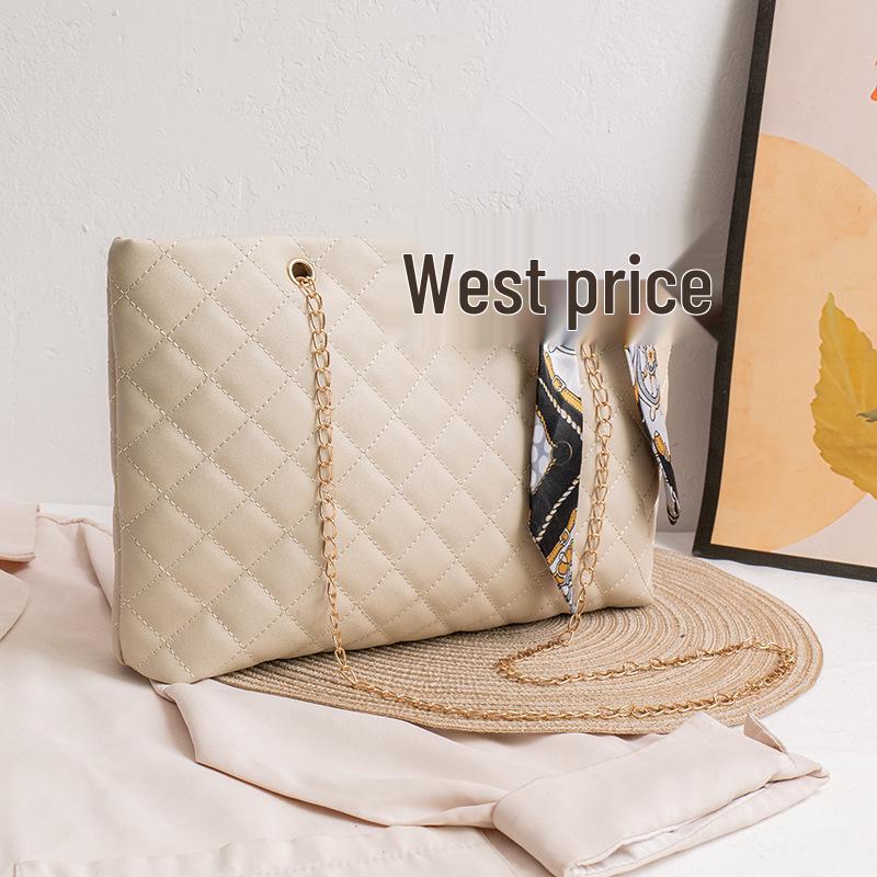 

2025 Women s Large Capacity Versatile Chain Bag with Scarf Embroidery