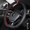 Universal 38cm Hand-Sewn Car Steering Wheel Cover Microfiber Leather Soft Wear-Resistant with Needles Thread Steering Wheel Skin