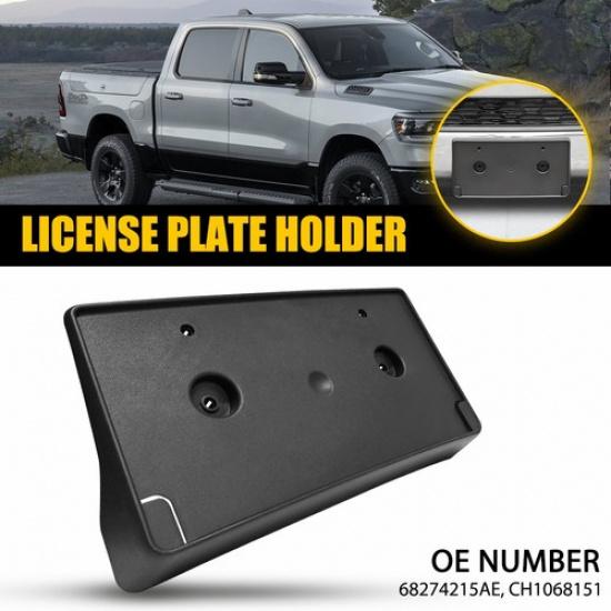 Front Holder Plate Mount License Bracket For Ram Dodge 1500    Black