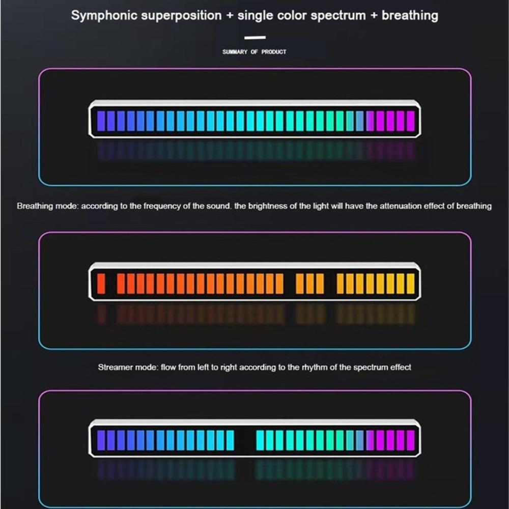 RGB Music Sound Control LED Light App Control Pickup Voice Activated Rhythm Lights Color Ambient LED Light Bar Ambient Light NEW