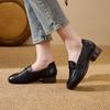 Leather Soft-soled Mother Shoes Spring and Autumn New Women's Shoes Middle-aged and Elderly Single Shoes Middle Heel Comfortable Versatile 