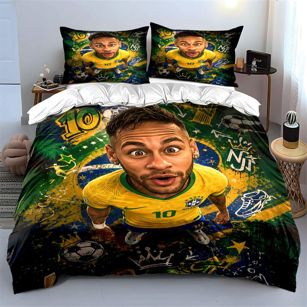 Set Biancheria da Letto Stella del Calcio Set Biancheria Copripiumino Set Copripiumino Federe (1 * Copripiumino 2 * Federe, senza piumino)