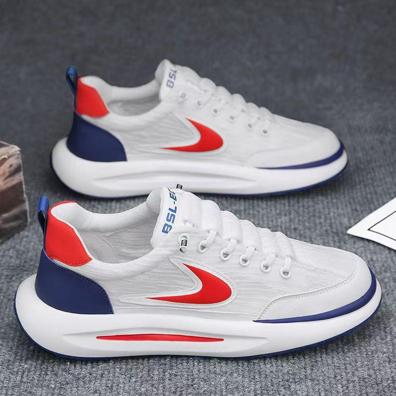 Freizeitschuhe für Männer Frühlingsmode Mesh Atmungsaktive Sportschuhe Verschleißfeste Gummi-Laufplattformschuhe Mann Tenis Hombres