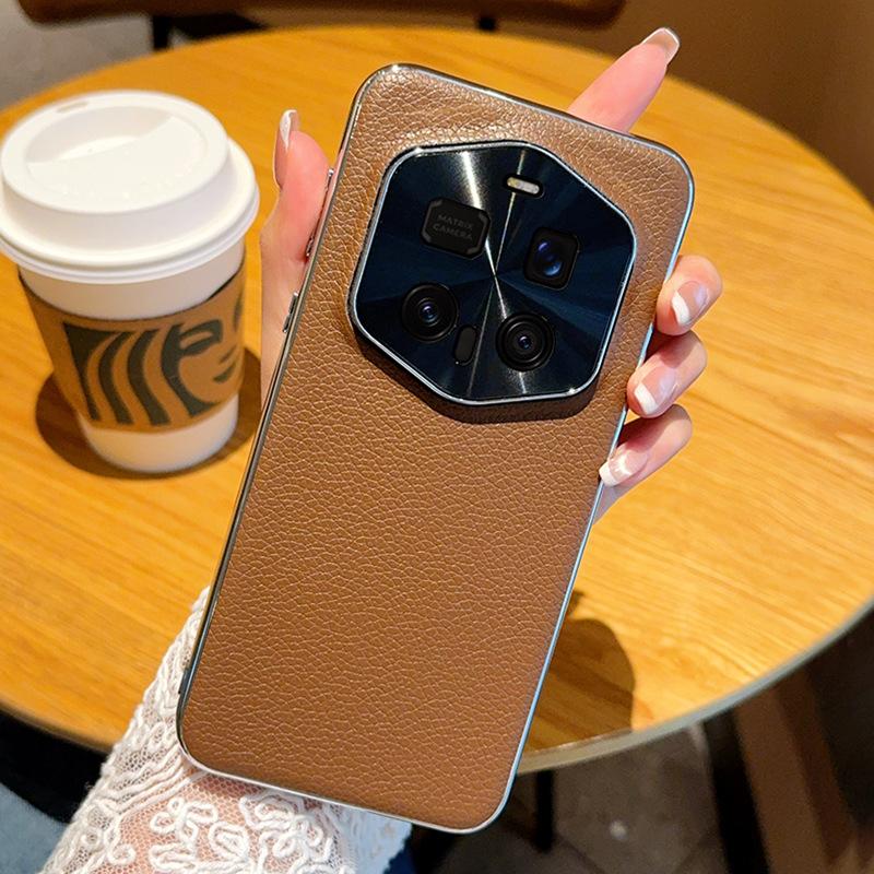Electroplating All Inclusive Moblie Phone Case for Huawei Honor Magic 7 Rsr 7 Pro Magic6 Lychee Pattern Matte Protective Cover