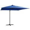 Cantilever Umbrella with LED Lighting Steel Mast 250 X 250 Cm Azure Blue