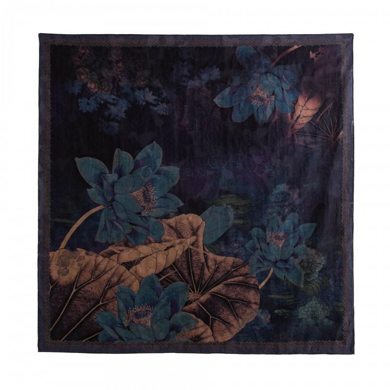 Luxury Silk Scarf Women 105x105cm Square Shawl Vintage Chinese Style Sunscreen Warmth