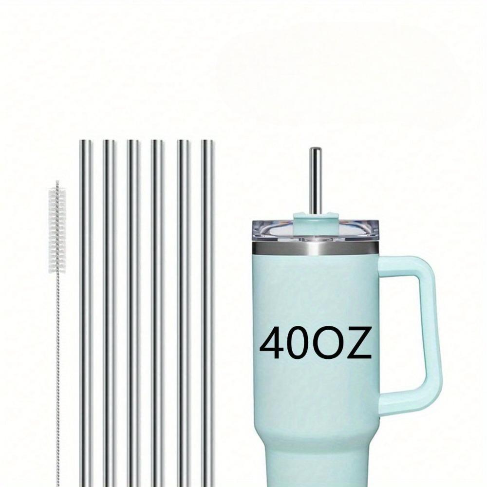 Stainless Steel Metal Drinking Straws Set With Cleaning Brush, For 40oz Tumbler Cups, Ideal For Cold Drinks & Juices, Summer, Kitchen, Christmas Gift