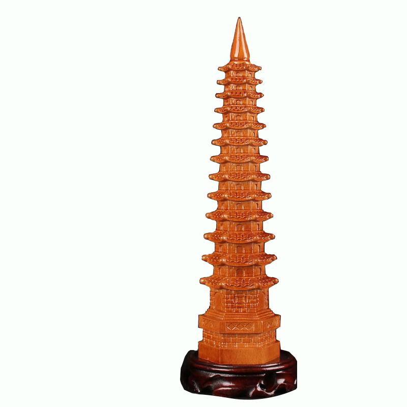 7 9 11 13 layer 3D Model Peach Wood Wenchang Pagoda Tower Statue Souvenir Gift Feng Shui Home Decoration Handicraft