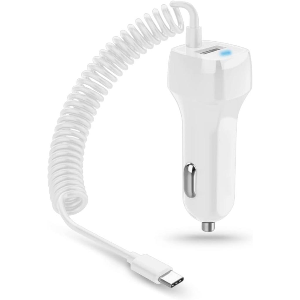 Câble de chargement de voiture compatible avec le chargeur USB Type C Gigabit Station GX6 Adaptateur 12 V-24 V Chargeur de données Adaptateur de charge double 3,1 A 15 W