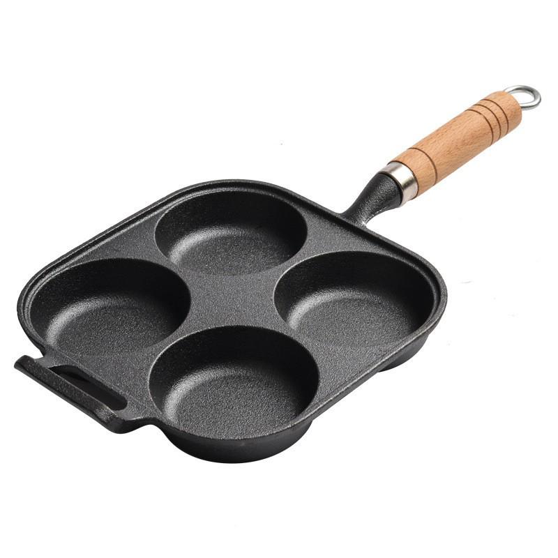 Deep Cast Iron Non-Stick Egg Burger and Dumpling Pan