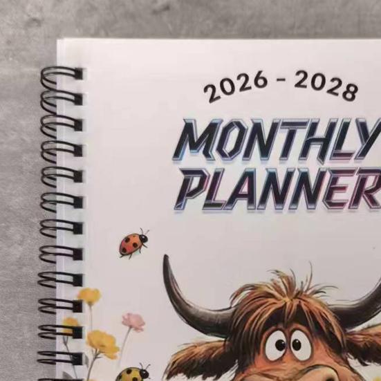 2026-2028 Månedlig Planlegger 3-års Planlegger Bok Jan. 2026 - Des. 2028 36-måneders kalender med tvillingtrådbinding for skolearbeid