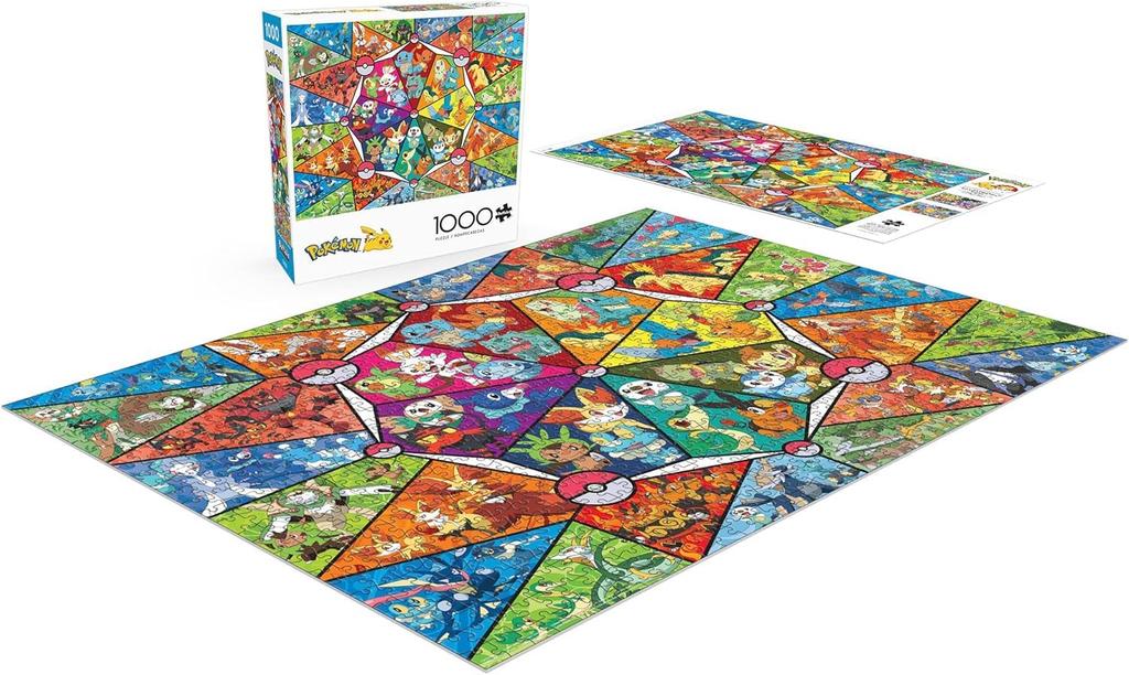 Buffalo Games Stained Glass Starter Jigsaw Puzzle for Adults A Challenging Puzzle Perfect for Game Nights Finished X - Pokémon - - 1000-Piece - -