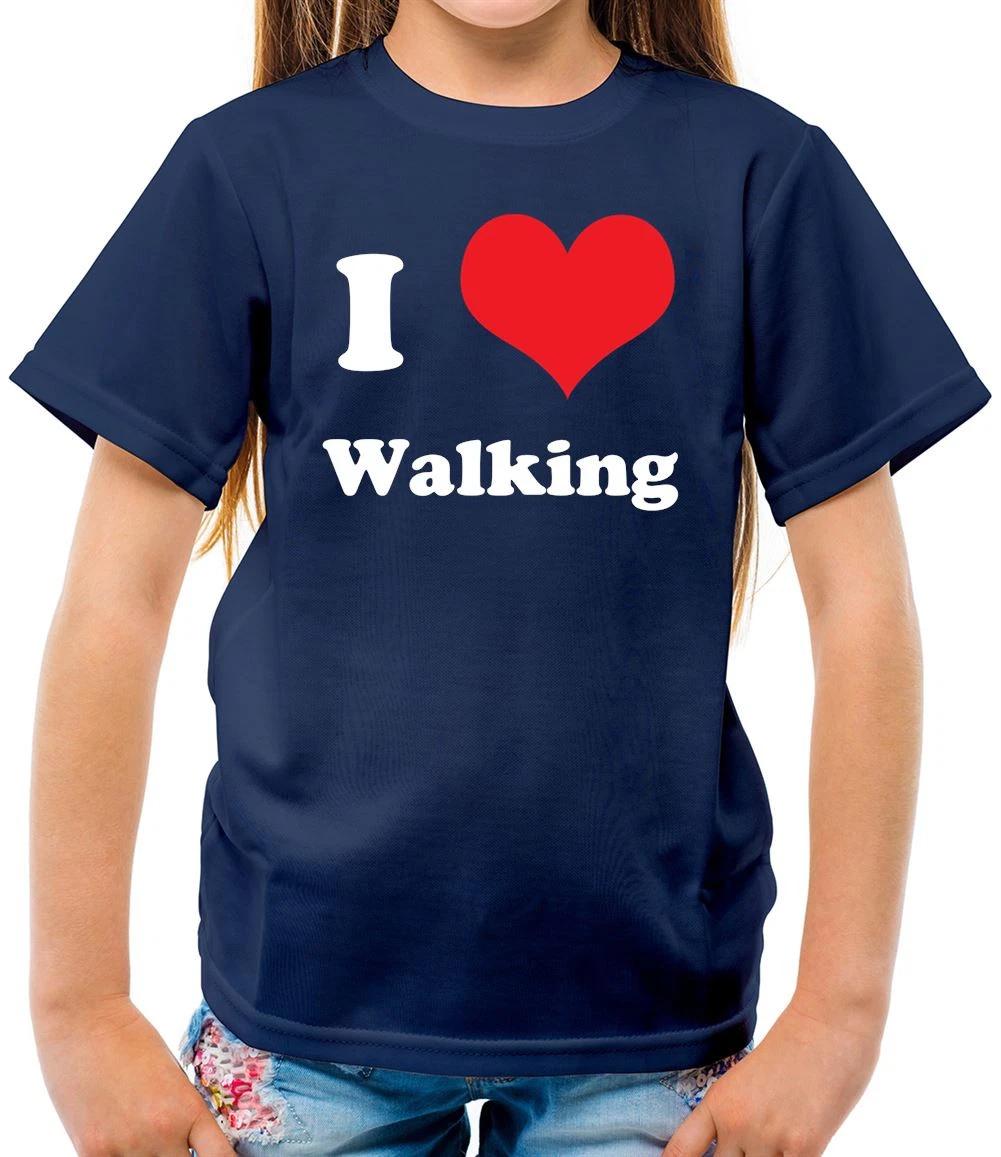 

I Love Walking - Kids T-Shirt - Ramble Climbing Mountain Walk Walks Hike Boots 130