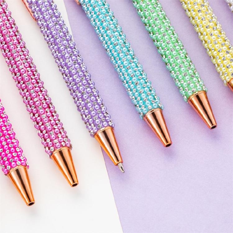 Retractable Ballpoint Pen Business Signature Pen Beads Ballpoint Pen