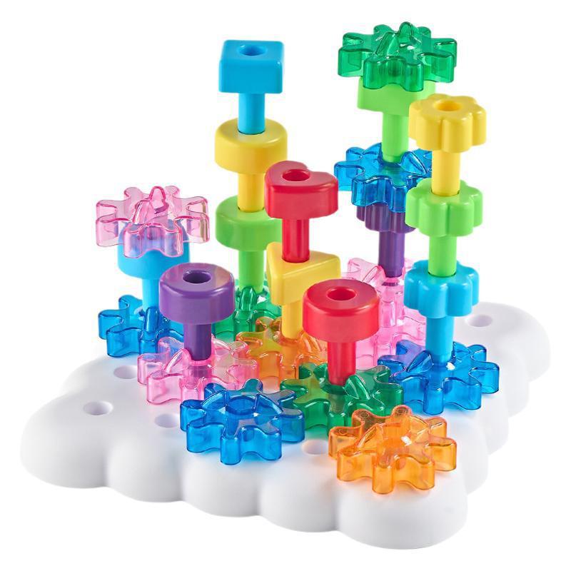 Toddler Pegs Board Game Montessori Toys Gears Block Stacking Play DIY Creative Threading Game Color Cognition Educational Toys