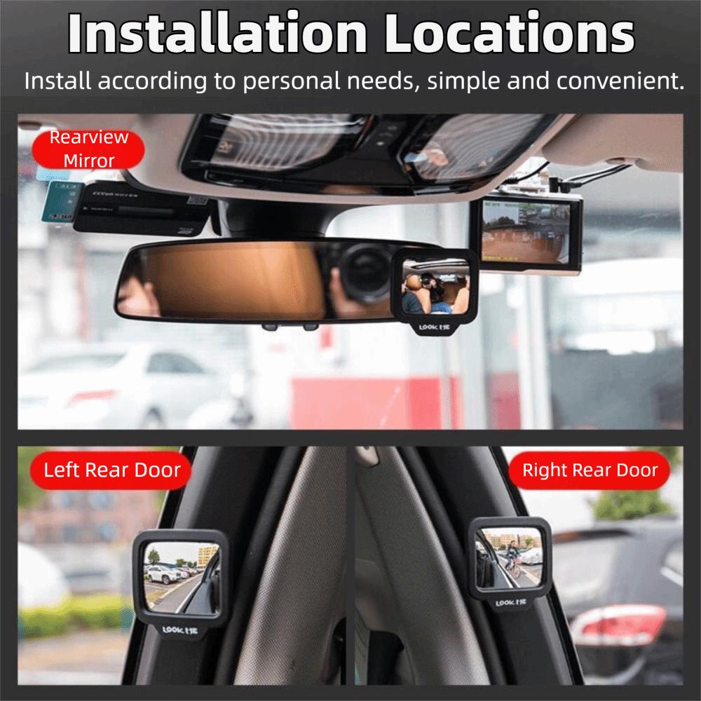 270 Degrees Car Auxiliary Rearview Mirror Eliminate Blind Spots Easy Installation Blind Spot Mirror Wide Angle Car Safety Mirror