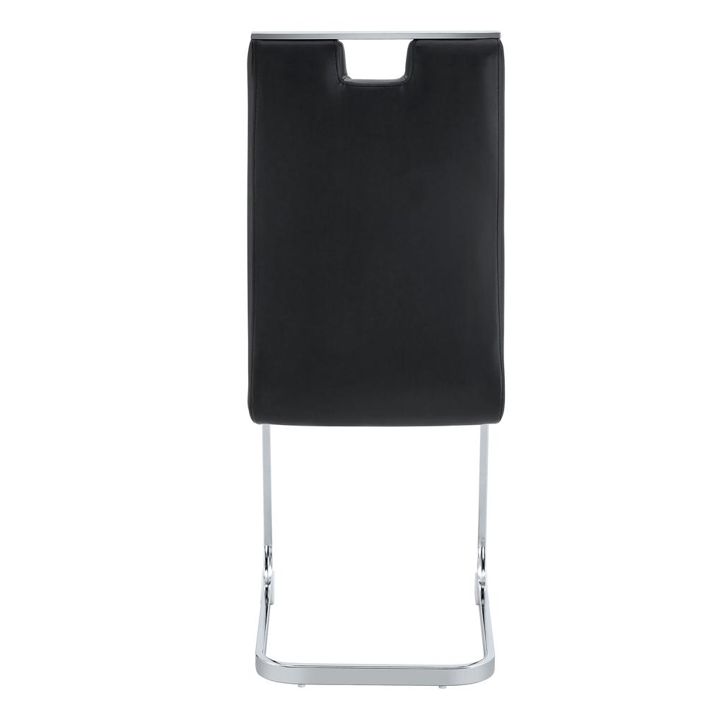 Set of 2 Black PU Material Arc-Shaped Chairs - Perfectly Integrated Into Industrial and Modern Home Design
