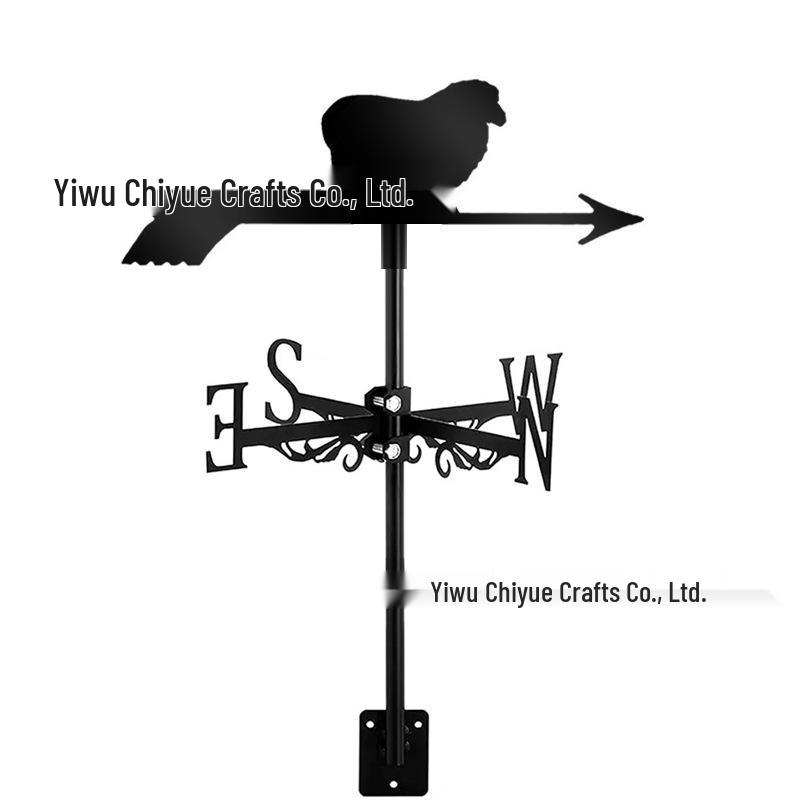 Weather Vane Ornament: Outdoor Wrought Iron Spray-Painted Roof Decoration Metal Craft