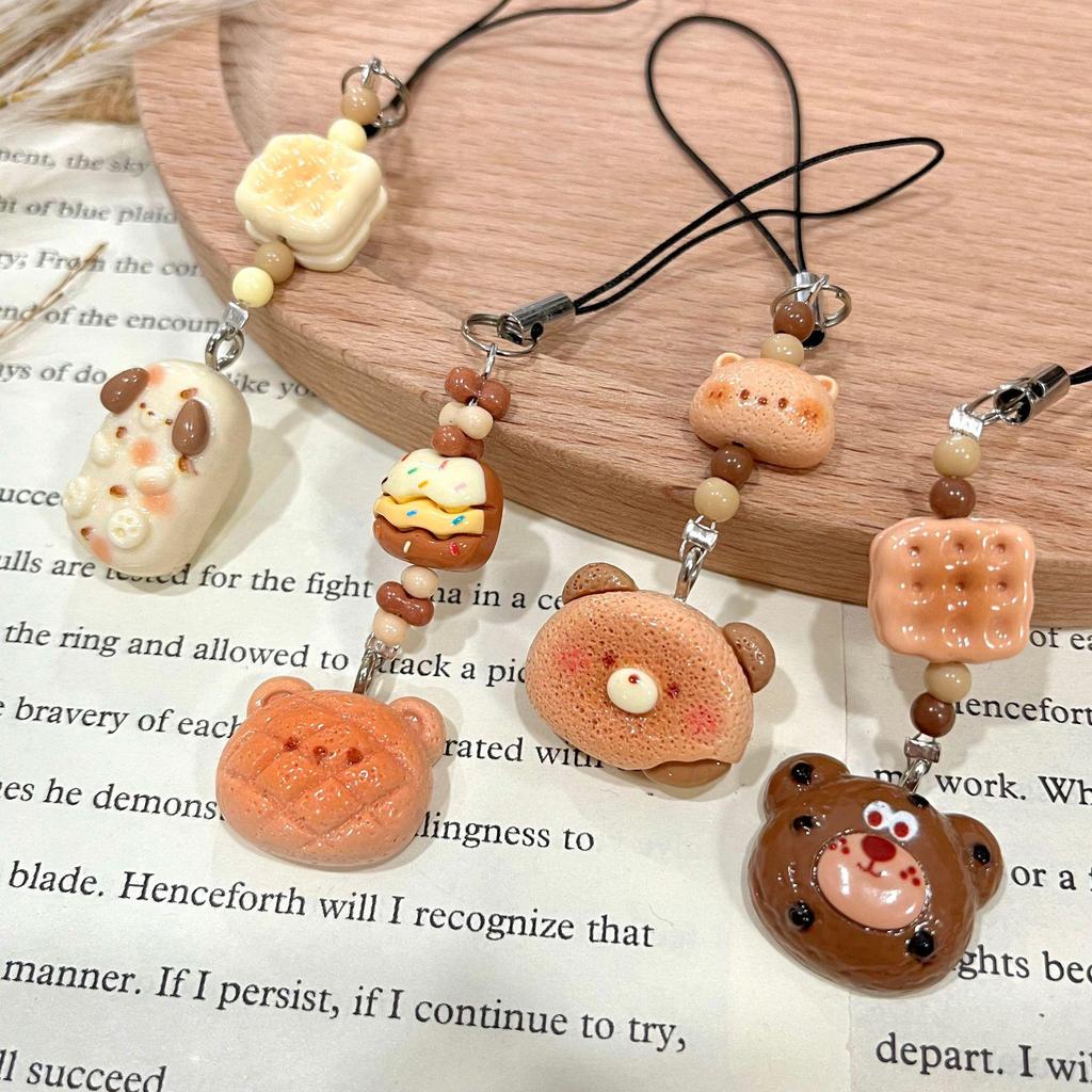 Animal World Bread Toy Keychain with Cute Pendant and Lanyard