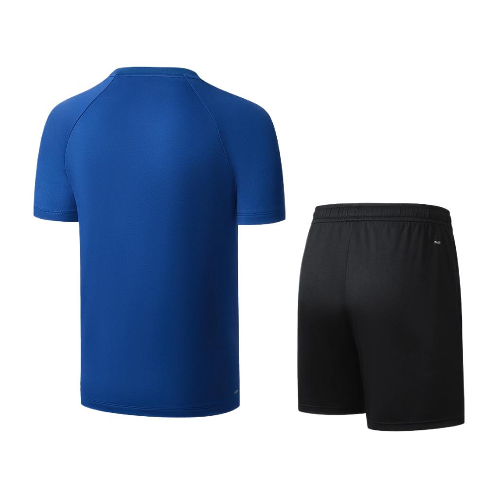 Men's Li-Ning Badminton Collection Casual Sportswear Sets Men's Naval Blue/Black V-neck Moderate
