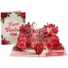Fashion Romantic Theme 3D Rose Card Pop-Up Mechanism 3D Rose Couple Card Flower Design Gift Cards Valentines Day