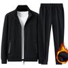 Autunno e Inverno Abito Casual da Uomo Plus Velluto Ispessito Sottile Giacca Sportiva Pantaloni Due Pezzi Coulisse Piedi