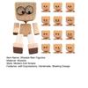 1 Set Shaking Wooden Man Figurine with 12 Expressions Handmade Shaking Feet Wooden Doll Car Dashboard Desktop Decoration