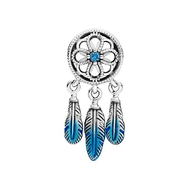 Pandora Trendy Dream Catcher Charm 925 Silver Necklace/Pendant Women s Model blue