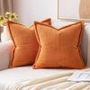 Herbst Rost Dekorative Kissenhülle für Sofa Bett Akzentkissenhülle Breitseitig Gestreift Patchwork Weiche Cord Kissenbezüge
