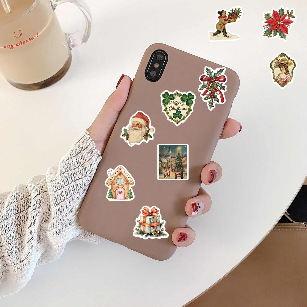 50PCS Romantic Christmas Stickers Home Decorative for Home 2025 Wall Sticker Gift Year Christmas 2025 Creative DIY Sticker