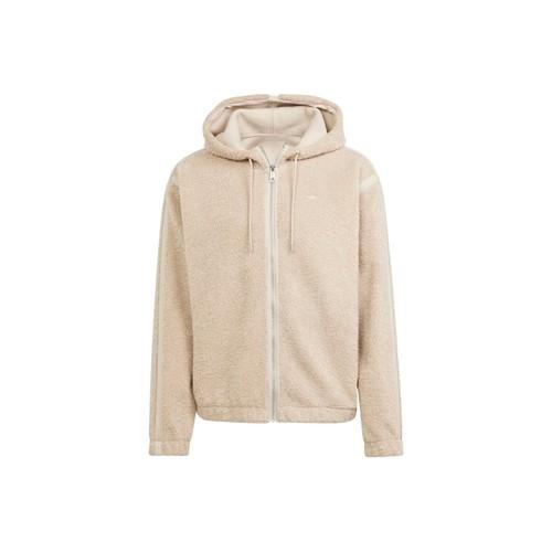 adidas Originals Fleece Hooded Long Sleeve Jacket for Men, Beige S бежевый